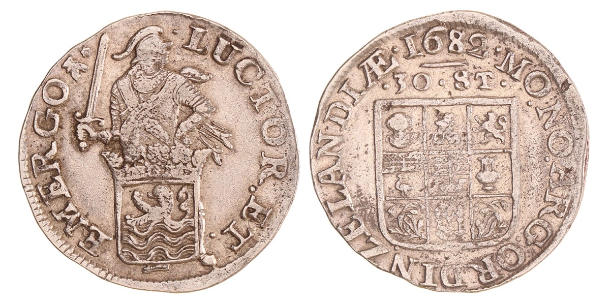 Daalder van 30 Stuiver. Zeeland. 1682. Zeer Fraai.