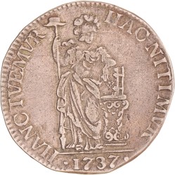 1 Gulden - Generaliteits -. Overijssel. 1737. Zeer Fraai +.