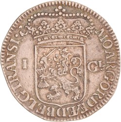 1 Gulden - Generaliteits -. Overijssel. 1737. Zeer Fraai +.
