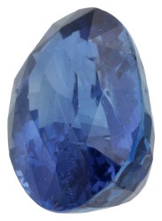 NEL-gecertificeerde 4.57 ct. ovaal geslepen natuurlijke blauwe saffier, vermoedelijk uit Sri Lanka.