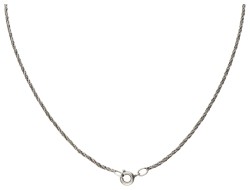 Sterling zilveren collier en vintage hanger bezet met roos geslepen diamanten.