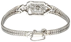 18 kt. Witgouden art deco armband bezet met ca. 0.42 ct. diamanten.