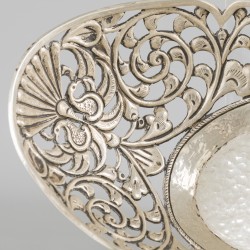 Bonbonmandje zilver.