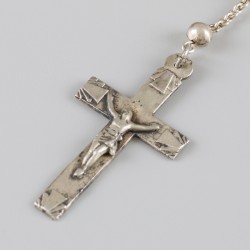 Rozenkransdoosje met rozenkrans, zilver.
