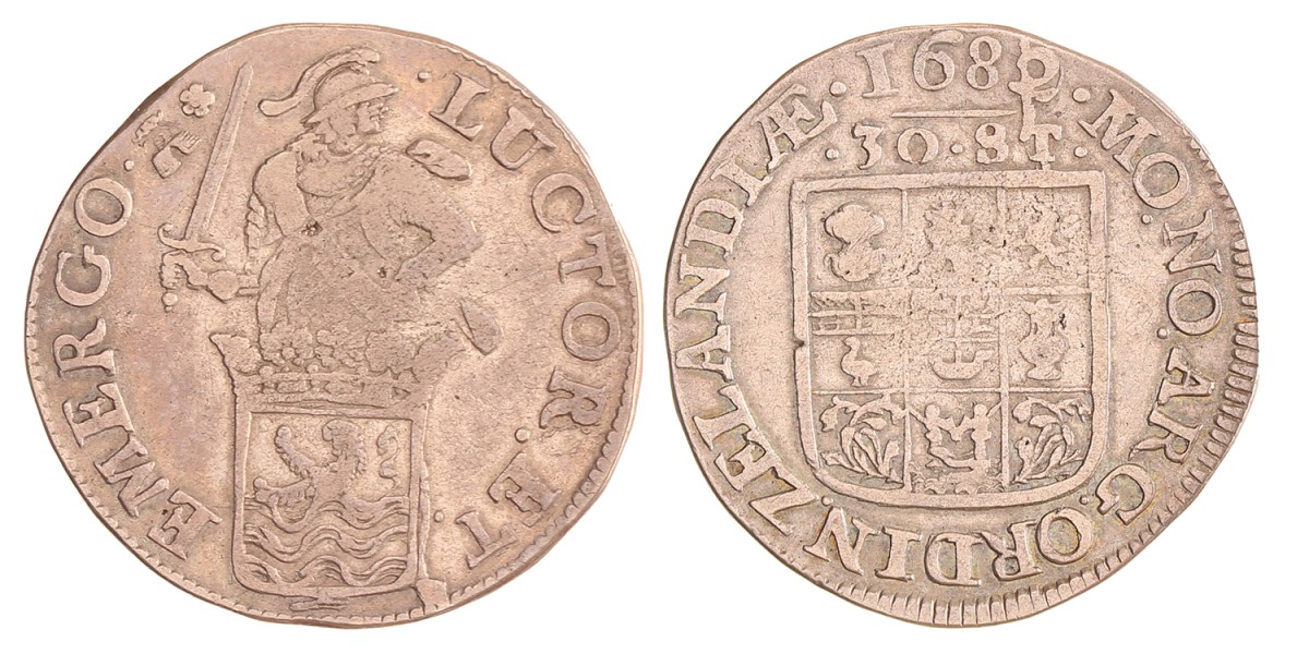 Daalder van 30 stuiver. Zeeland. 1682/80(?). Fraai +.
