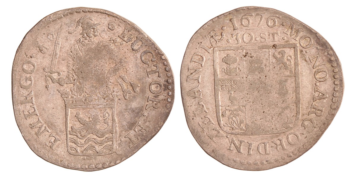 Daalder van 30 stuiver. Zeeland. 1676. Fraai.
