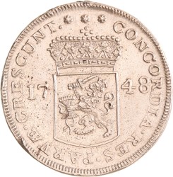 Zilveren dukaat - Piedfort. Zeeland. 1748. Prachtig / UNC.