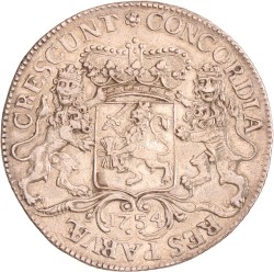 Dukaton of zilveren rijder. Zeeland. 1754/53(?). Zeer Fraai / Prachtig.