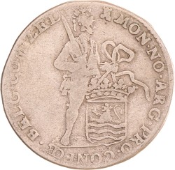 Halve zilveren dukaat. Zeeland. 1764/63. Fraai.