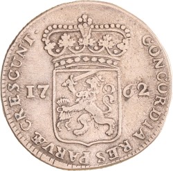 Halve zilveren dukaat. Zeeland. 1762. Fraai +.