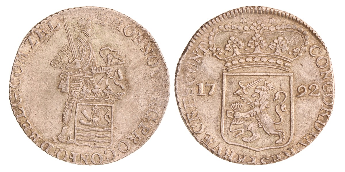 Zilveren dukaat. Zeeland. 1792. Prachtig -.