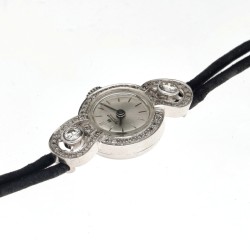 Bucherer witgoud en diamant - Dames polshorloge - circa. 1960.