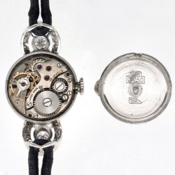 Bucherer witgoud en diamant - Dames polshorloge - circa. 1960.