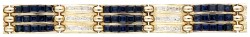 18 kt. Geelgouden vintage armband bezet met ca. 0.46 ct. diamant en ca. 9.60 ct. natuurlijke saffier.