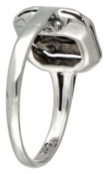 14 kt. Witgouden vintage ring bezet met ca. 0.17 ct. diamant.