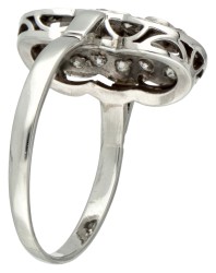 Vintage BWG 10 kt. witgouden prinsessenring bezet met ca. 0.30 ct. diamant.