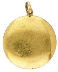 Antieke 18 kt. geelgouden hanger bezet met strass-stenen en zaadparels.