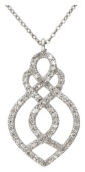 BWG 9 kt. witgouden collier en hanger bezet met ca. 0.36 ct. diamant.