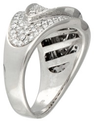 18 kt. Witgouden pavé ring bezet met ca. 1.10 ct. diamant.