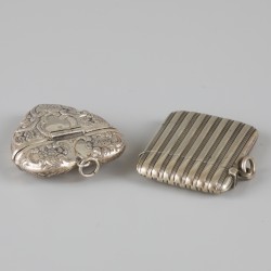 2-delig lot tondeldoosjes / vesta cases zilver.