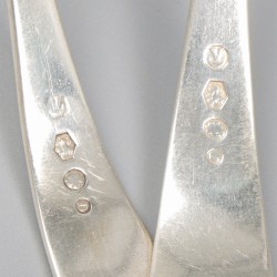 2-delige set sauslepels Hollands puntfilet zilver.