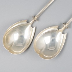 2-delige set compote-lepels zilver.