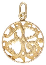 14 kt. Geelgouden art nouveau monogram hanger.