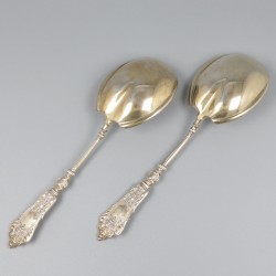 2-delige set compote-lepels zilver.