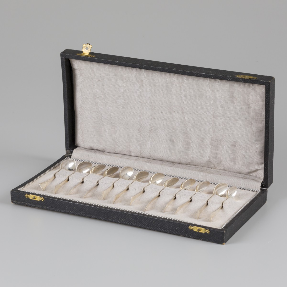 12-delige set koffielepels zilver.