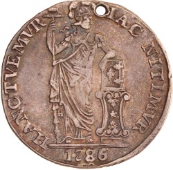 1 gulden. V.O.C. (West-Friesland). 1786/64. Zeer Fraai +.