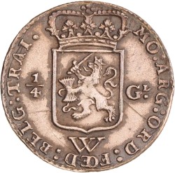 ¼ gulden. W.I.C. Utrecht. 1794. Prachtig.