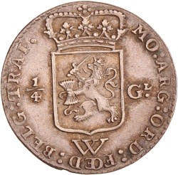¼ gulden. W.I.C. Utrecht. 1794. Prachtig +.