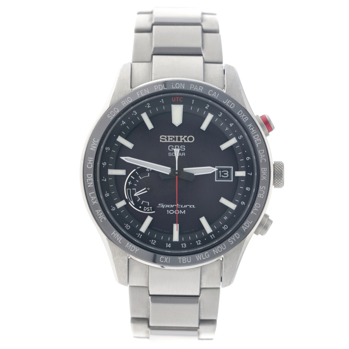 Seiko Sportura World Time GPS Solar SSF003 - Heren polshorloge - circa. 2018.