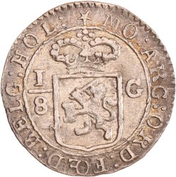 1/8 gulden. Eerste emissie. Nederlands-Indië. 1802. Zeer Fraai.