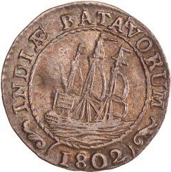 1/8 gulden. Eerste emissie. Nederlands-Indië. 1802. Zeer Fraai.