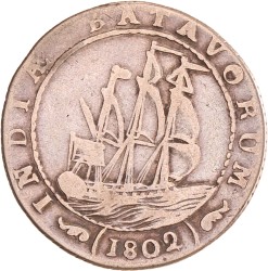 ½ gulden. Nederlands-Indië. 1802. Fraai / Zeer Fraai.