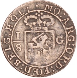 1/8 gulden. Eerste emissie. Nederlands-Indië. 1802. Zeer Fraai.