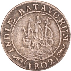 1/8 gulden. Eerste emissie. Nederlands-Indië. 1802. Zeer Fraai.