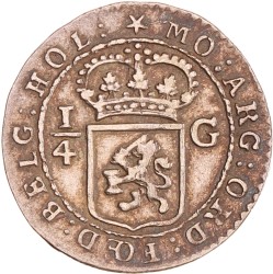 ¼ gulden. Nederlands-Indië. 1802. Zeer Fraai +.