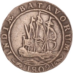 ¼ gulden. Nederlands-Indië. 1802. Zeer Fraai.