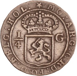 ¼ gulden. Nederlands-Indië. 1802. Zeer Fraai.