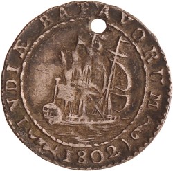 ¼ gulden. Nederlands-Indië. 1802. Zeer Fraai.