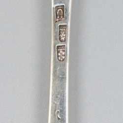 2-delige set dinervorken (Haarlem, Jacobus van der Hoeff 1786-1807) zilver.
