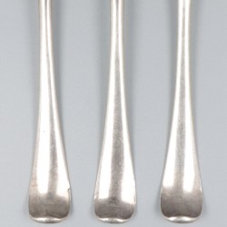 3-delige set dinervorken (Rotterdam, Rudolph Sondag 1780-1798) zilver.
