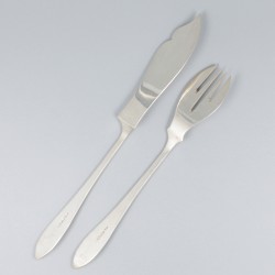 12-delige set visbestek zilver.