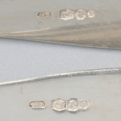 12-delige set visbestek zilver.
