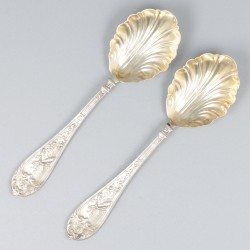 5-delige set lepels zilver.