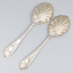 5-delige set lepels zilver.