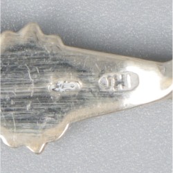 12-delige set koffielepels en suikerschep zilver.