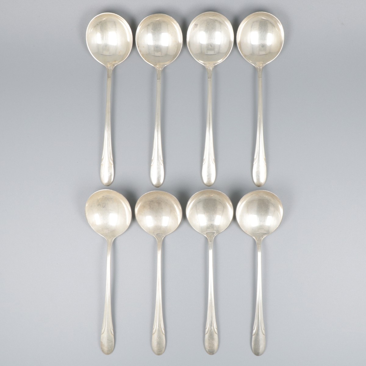 6-delige set soeplepels zilver.